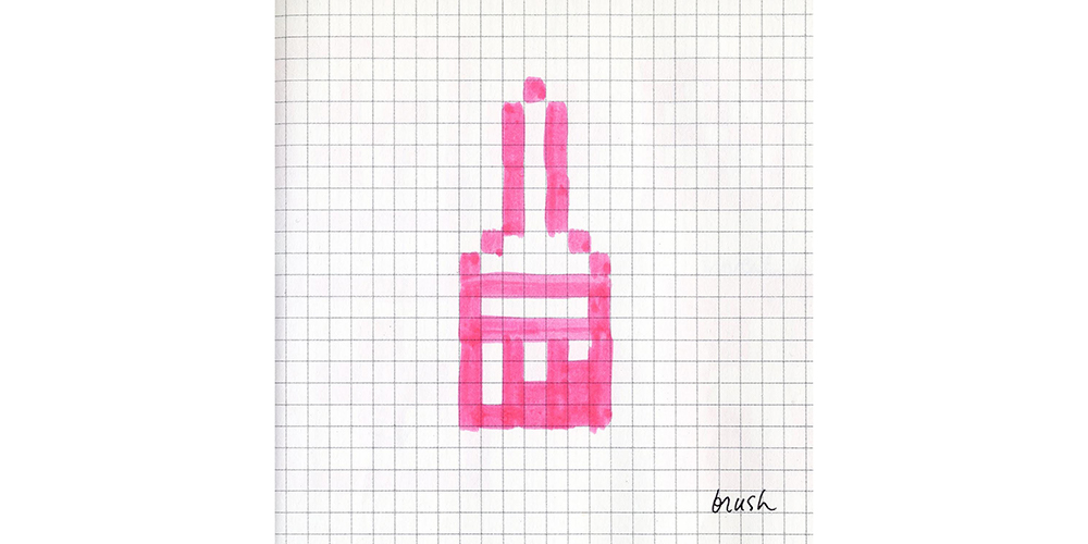 Paintbrush, designed in 1982 is similar to the brush icon designed for Bill Atkinson’s Macintosh MacPaint program. Image courtesy of Susan Kare