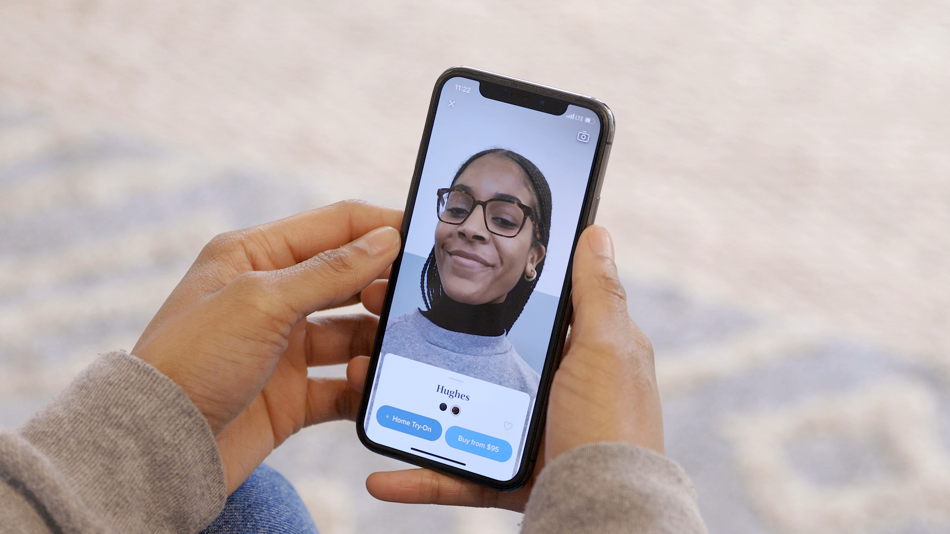 Warby Parker's Virtual Try-On tool. © Warby Parker